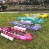 Kayak transparent 2,44 m avec airbag latéral, flottabilité de sécurité, canoë en polycarbonate pour 1 personne, idéal pour la location en station.