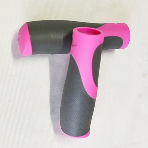Poignées de guidon de vélo 22,2 mm rouge gris pour vélos d'enfants en résine plastique - Product Image 4