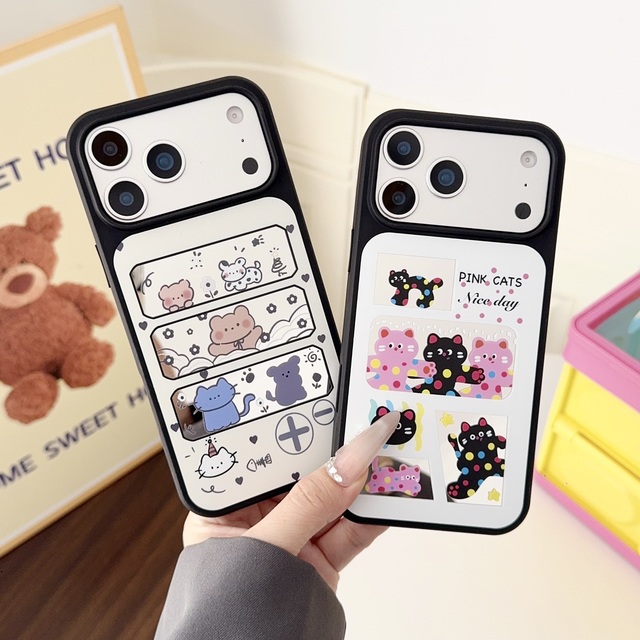 Cute Cat Pattern Trendy Cartoon Phone Cases for iphone 17/16/15/14/13/pro/promax/plus Shockproof Protective Case