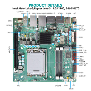 Mainboard Piesia thế hệ 13, 12 <span class=keywords><strong>Mini</strong></span> <span class=keywords><strong>ITX</strong></span>, socket LGA 1700, chipset H610/Q670, 2 cổng LAN, 2 khe DDR5, X86, Mainboard Panel PC công nghiệp All-in-One - Product Image 3