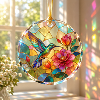 Ornement en verre rond en cristal gravé avec logo personnalisé, ornements suspendus en cristal vierge pour la décoration / Pendentif en verre de cristal