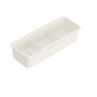 Caja de Almacenamiento Rectangular Moderna con Compartimentos Expandibles, Organizador de Cajones con Rejilla de Clasificación Integrada, PP Sostenible Multifuncional