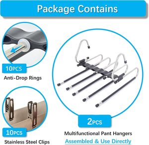 Magic Foldable 5-Tier Stainless Steel Pants Hangers Organizer with Space-Saving Design for Wardrobe Bathroom & Living Room - Product Image 4