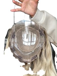 SHY 2024 superventas 100% Color de lujo europeo crudo para mujeres blancas 8*8 para encaje 130% densidad encaje completo Mini peluca parte libre - Product Image 5