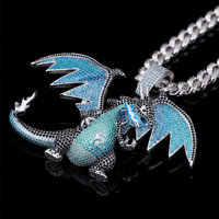 Pendentif Dragon en Argent Sterling 925 Moissanite Personnalisé Luxe Iced Out pour Hommes, Accessoire de Mode Streetwear Hip Hop