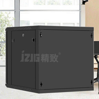 Rack de serveur mural moderne 19 pouces en acier laminé à froid 4U-22U, conception ventilée pour systèmes de sécurité NVR/DVR, verre trempé