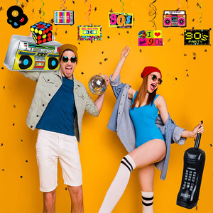 Decorazione per Festa a Tema Anni '90 Nicro, Sfondo per Foto con Telefono Cellulare e Radio, Decorazione per <span class=keywords><strong>Compleanno</strong></span> - Product Image 5