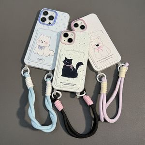 Coque de téléphone TPU mignonne et amusante pour femme, compatible avec <span class=keywords><strong>iPhone</strong></span> 16/15, Apple 14 Pro Max 13/<span class=keywords><strong>12</strong></span>, avec cordon et porte-cartes - Product Image 1