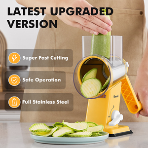 Trituratore Rotante Manuale in Acciaio Inox per Uso in Cucina Grattugia Formaggio Verdure Noci Taglia Verdure con Base a Ventosa Lavabile in Lavastoviglie - Product Image 6