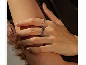 925 <b>Silver</b> Ball <b>Eternity</b> Band <b>Ring</b> Minimalist Unisex Everyday Wear Adjustable Polished Bead Chain <b>Ring</b> - Product Image 3