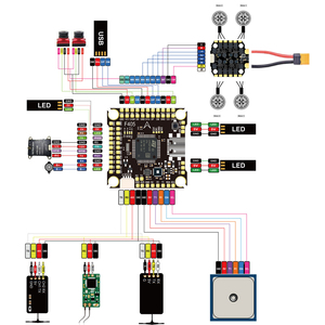 F405 Stack bagian DIY untuk FPV Drone balap Quadcopter 5 inci untuk DJI RC Flight FC ESC modul Metal pengendali penerbangan - Product Image 5