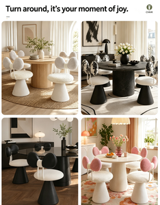 Fauteuil d'appoint en peluche à dossier en arc, siège rembourré doux pour salon, chaise de loisirs moderne au design contemporain - Product Image 5
