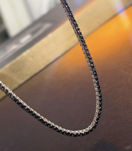 Collier Xinfly Black Diamond PT950, bijoux hypoallergéniques pour femmes, commande en gros, MOQ 2 pièces - Product Image 5