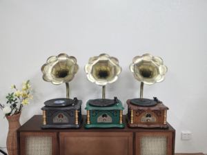 Haut de gamme Antique Gramophone <span class=keywords><strong>Platine</strong></span> En Bois Massif Vintage <span class=keywords><strong>Vinyle</strong></span> Tourne-Disque <span class=keywords><strong>Bluetooth</strong></span> Mini Aux Maison - Product Image 6
