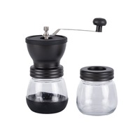Moulin à café manuel miniature personnalisable en verre, design moderne et minimaliste, pour moudre les grains de café en poudre, pour un usage domestique