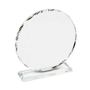 Trophée rond en cristal de 120 mm de diamètre, plaque décorative de récompense - Product Image 1