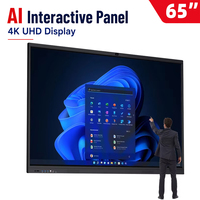 Écran interactif 4K de 65 pouces, panneau intelligent Android, tactile infrarouge 40 points, présentation sans fil pour salle de classe universitaire