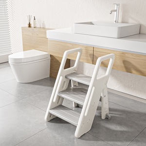 Nhà bếp có thể gập lại trẻ em có thể điều chỉnh Toddler phòng tắm đứng Thang nhựa bé Helper học tập tháp bước phân cho trẻ em - Product Image 1