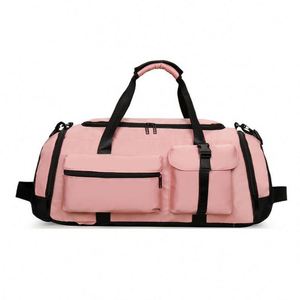 Custom Logo Foldable Polyester Ultra Large Capacity <b>Heavy</b> <b>Duty</b> Dry Wet Waterproof Front Pocket Yoga Gym Duffel Backpack - Product Image 3