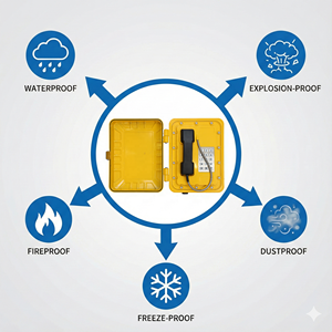 Téléphone SIP robuste certifié IP66, station d'appel pour zones dangereuses, pour usine pétrolière et gazière, téléphone d'urgence antidéflagrant - Product Image 5