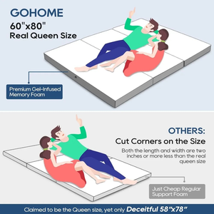 Nệm gấp nữ hoàng có thể gập lại Nệm sàn di động với vỏ thoáng khí mềm mại nệm sạch sẽ và thoải mái - Product Image 4