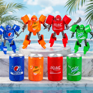 Jouet <span class=keywords><strong>Robot</strong></span> <span class=keywords><strong>Transformable</strong></span> pour Garçon, Jouets Créatifs Transformables, Guerrier Mécanique Transformé, Jouet Puzzle en Forme de Canette de Cola pour Enfants - Product Image 6