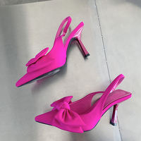 Sandales à talons hauts pour femmes, bout pointu, nœud papillon, mode estivale, talon fin, décontracté, taille 35-41