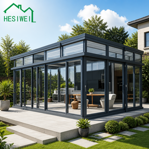 Véranda moderne autoportante en aluminium avec toit incliné, balcon, jardin d'hiver, serre extérieure, <span class=keywords><strong>solarium</strong></span>, imperméable - Product Image 5