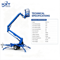 HX Meilleures ventes Nacelle élévatrice télescopique hydraulique araignée remorquable avec nacelle rotative