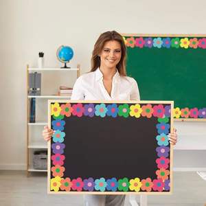 Borde Decorativo para Tablero de Anuncios con Diseño Floral Bohemio, Recorte de Flores para Tablero de Anuncios, Ideal para Escuela, Aula, Oficina y Pizarra - Product Image 6
