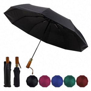 Parapluie pliable anti-vent de luxe personnalisé automatique avec lumières solaires - Product Image 3