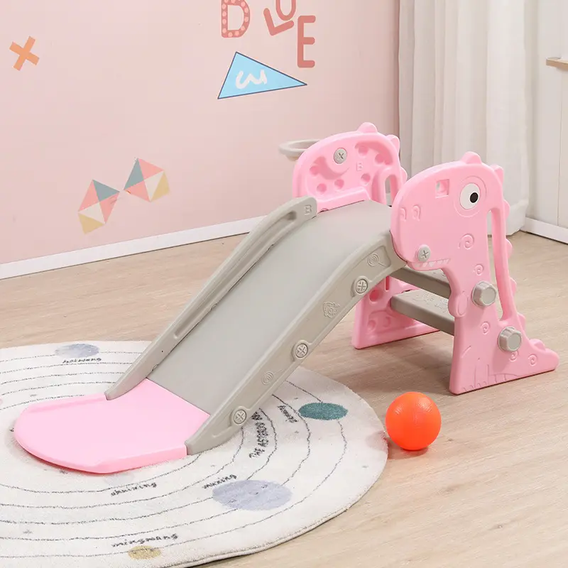 HOYE CRAFT Custom Children Plastic Slide Cartoon Colorful Slide Indoor Game For Kids