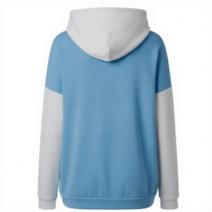เสื้อฮู้ดสีฟ้าอ่อนแบบยูนิเซ็กซ์ แขนเสื้อแบบแร็กแลน ทรงโอเวอร์ไซส์ สวมใส่สบายๆ สำหรับฤดูใบไม้ร่วง ผลิตจากผ้าถักเฟรนช์เทอร์รี่ - Product Image 2