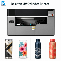 Imprimante UV rotative de bureau pour cylindres - Machine d'impression 360° pour bouteilles et gobelets avec vernis blanc CMYK pour le bricolage