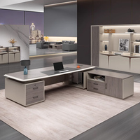 Bureau de direction moderne de luxe, ensemble de table et de chaise de bureau modulaire en MDF, montage facile