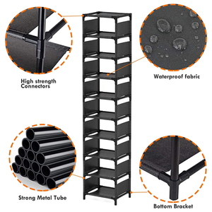<span class=keywords><strong>Zapatero</strong></span> <span class=keywords><strong>Vertical</strong></span> de 10 capas que ahorra espacio, organizador de gabinete <span class=keywords><strong>estrecho</strong></span> alto, <span class=keywords><strong>Zapatero</strong></span> pequeño y resistente - Product Image 5