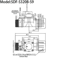 Vanne à impulsion à verrouillage DC 3V G3/4 avec capteur de température, haute durabilité, réponse rapide, faible consommation d'énergie SDF-S320B-S9