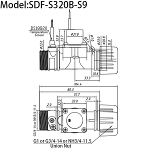 Vanne à impulsion à verrouillage DC 3V G3/4 avec capteur de température, haute durabilité, réponse rapide, faible consommation d'énergie SDF-S320B-S9 - Product Image 2