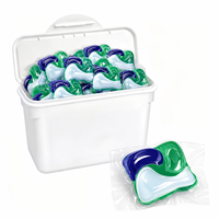 Capsules de lessive jetables 3D à double couche et quatre compartiments, parfum eucalyptus, 10 fois plus de puissance de nettoyage, haute concentration