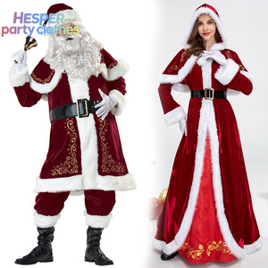 Disfraz de Papá Noel para Adultos HESPER, Disfraz de Juego de Rol Navideño, Conjunto Completo para Parejas con Chal - Product Image 2