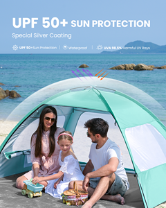 Parasol de plage carré automatique à ouverture rapide, multi-personnes, quatre saisons, protection solaire Oxford, cadre en fibre de verre, imperméable - Product Image 4