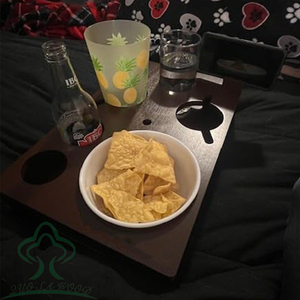 3 in 1 Wooden Couch <strong>Caddy</strong> &amp; Sofa <strong>Arm</strong> Tray &amp; Serving Tray Couch Cup Holder Couch Bar and Snack Tray for Movie Night, Wine,Beer - Product Image 6