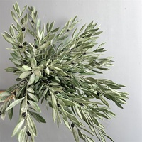 Nouveauté, style nordique, plante verte artificielle, toucher réaliste, branches d'olivier en latex avec fruits pour la décoration de la maison et des mariages