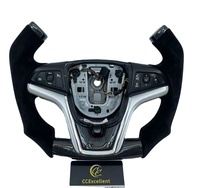 Volant en cuir et fibre de carbone personnalisé pour Corvette Camaro 2012-2015, style F1 avec suède noir
