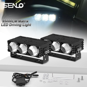 Senlo ไฟหน้า <span class=keywords><strong>P3</strong></span>พลัส190W 12V 6000K 20000LM LED ภายนอกไฟหน้ารถอลูมิเนียมกันน้ำ3เลนส์ลำแสงสูง/ต่ำ360องศา - Product Image 3