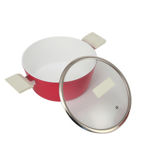 Maifan Stone Non-Stick <b>Cookware</b> <b>Set</b> 5-Piece Red With Glass Lid For <b>Induction</b> Cooking - Product Image 1
