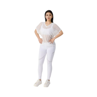 Vêtements de yoga pour femmes Hauts de yoga deux pièces en maille blanche respirante Pantalons de yoga blancs Kit de vêtements de gymnastique pour femmes