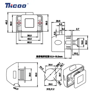 Caravan RV Cabinet Push To Open chiusure quadrate in plastica RV mobili per la casa cassetti e armadi serratura del meccanismo di sicurezza