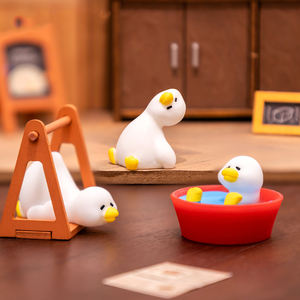Miniatuur Figuren Vermoeide Kleine Witte Eendenpop Micro Landschap Poppenhuis Potplanten Sleutelhanger Diy Mini Hars Eend Ornamenten - Product Image 3