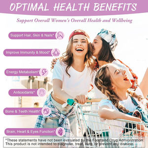 Soins capillaires naturels de haute qualité. Favorisent la santé féminine. Avec vitamines C+E. Améliorent l'éclat de la peau. Bonbons gélifiés. - Product Image 5